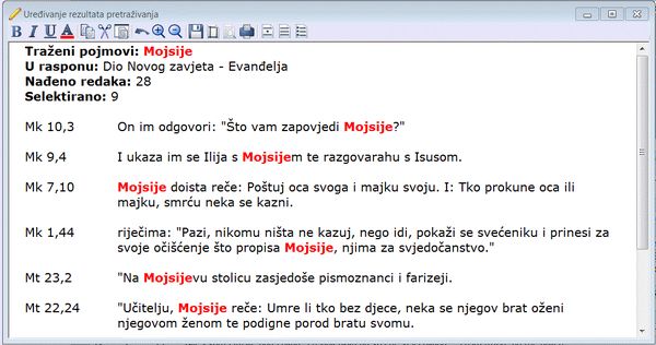 Uređivanje rezultata